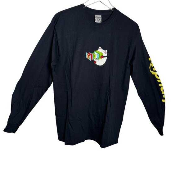 RIPNDIP Lord Nermal Long Sleeve Tee black Men's size medium Cat Graphic Shirt - Picture 12 of 12
